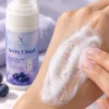 Berry Cloud Foaming Facewash texture swatched on skin
