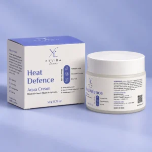 Heat Defence Aqua Cream carton showing the ingredients list and directions