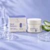 Heat Defence Aqua Cream photographed with its key ingredients