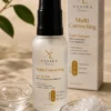 Multi Correcting Face Serum photographed with its key ingredients